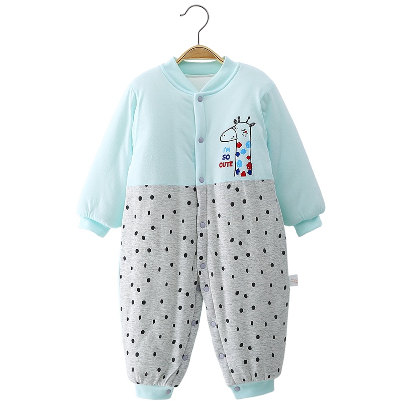 [159元2件]小马波迪婴儿保暖连体棉衣杜邦玉米棉秋冬哈衣网红新生儿加厚爬爬服