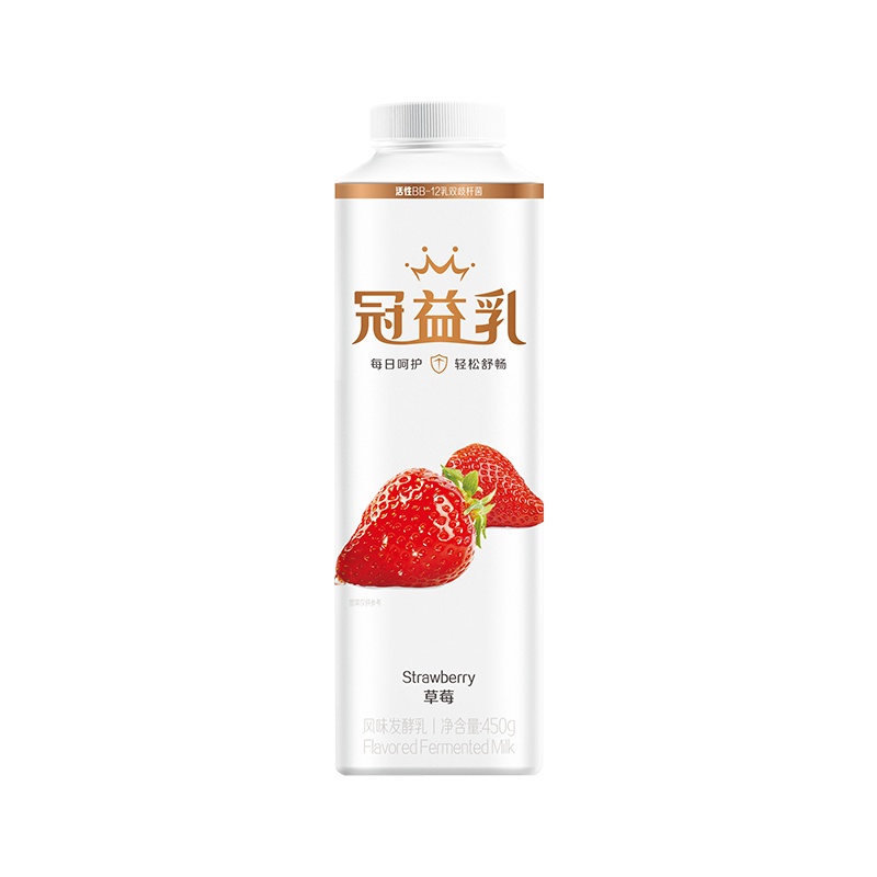蒙牛 冠益乳 风味发酵乳 草莓果粒酸奶酸牛奶 450g