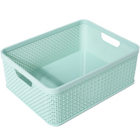 收纳盒无盖桌面整理盒子A4纸整理筐长方形加厚可叠加收纳筐杂物筐