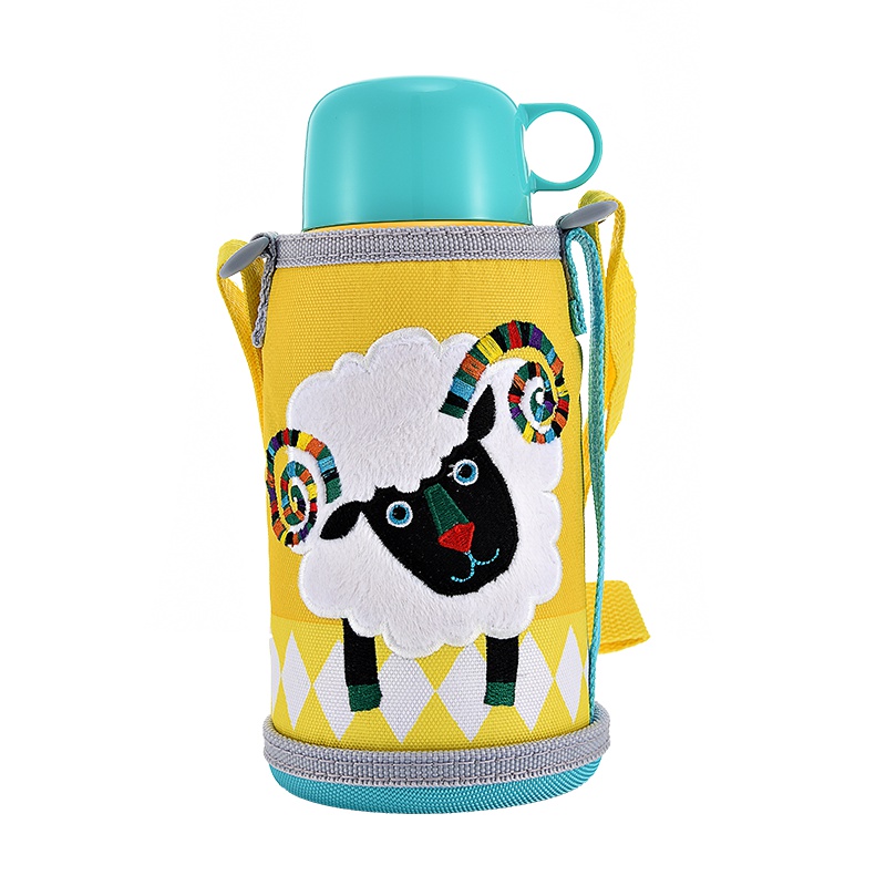 虎牌(Tiger)儿童两用保温杯 304不锈钢真空保温杯 两用儿童杯 水杯 杯子 小绵羊 MBR-S06G Y