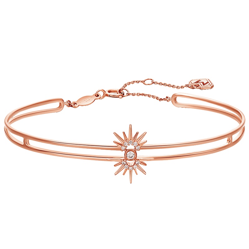 schl-Monologue独白lightboom18K玫瑰金色镶钻时尚太阳手镯生日