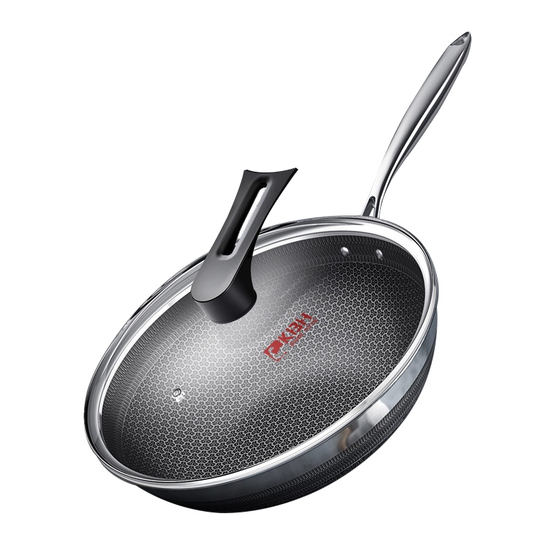 康巴赫(KBH)锅具套装组合炒锅套装316不锈钢三代旗舰款款炒锅+三代煎锅+304蒸锅三件套 CYS32S2+JGG26