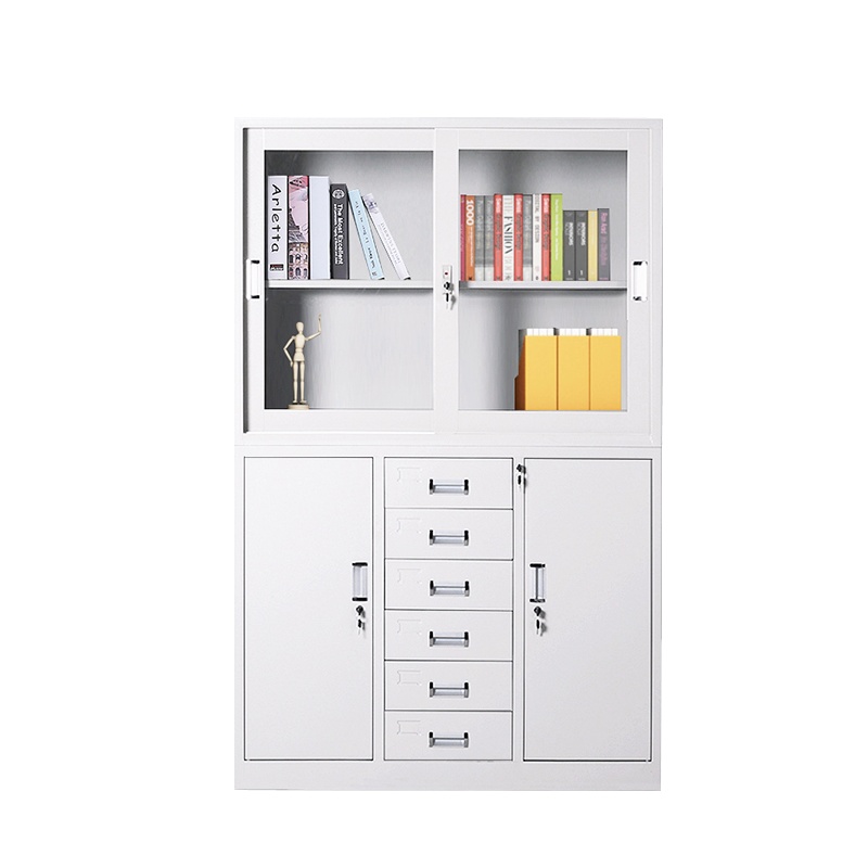 永格文件柜办公柜钢制铁皮柜资料柜档案柜储物柜宽中六斗移门柜