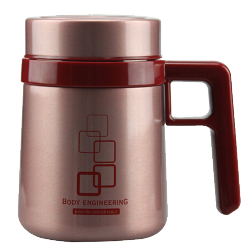 希诺XN-5623水杯茶杯不锈钢保温杯带手柄办公室水杯茶杯喝水杯 个性创意礼品杯子办公杯 透明午夜蓝