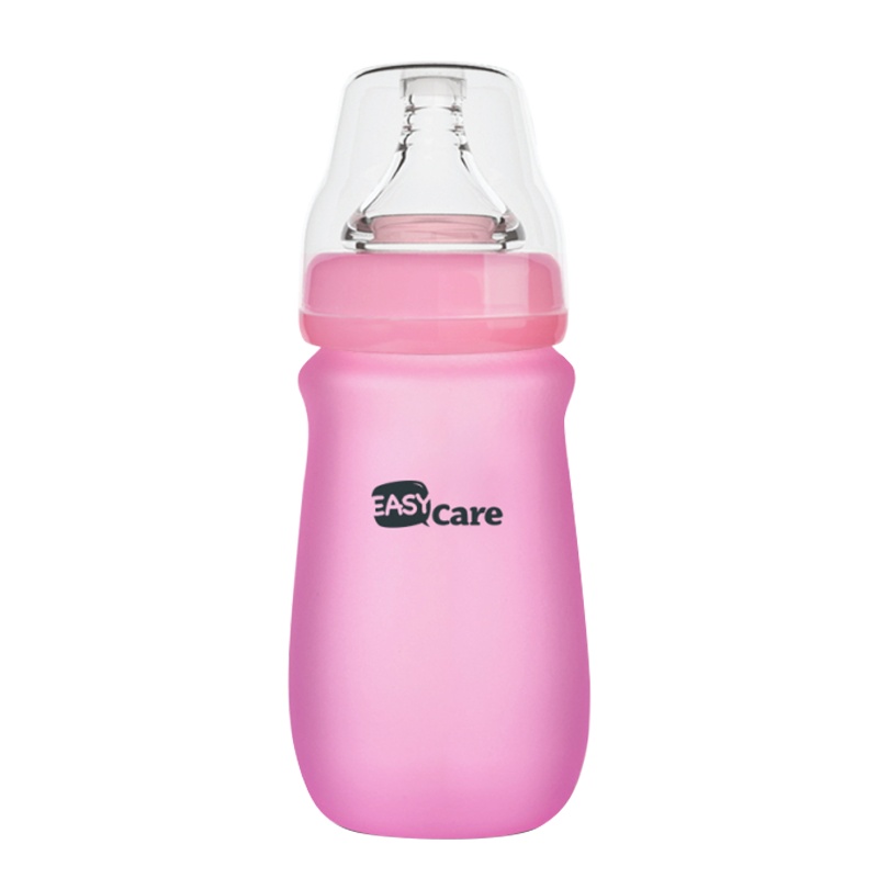 伊斯卡尔(Easycare) 新生儿玻璃奶瓶宝宝硅胶宽口径奶瓶防胀气婴儿240ml