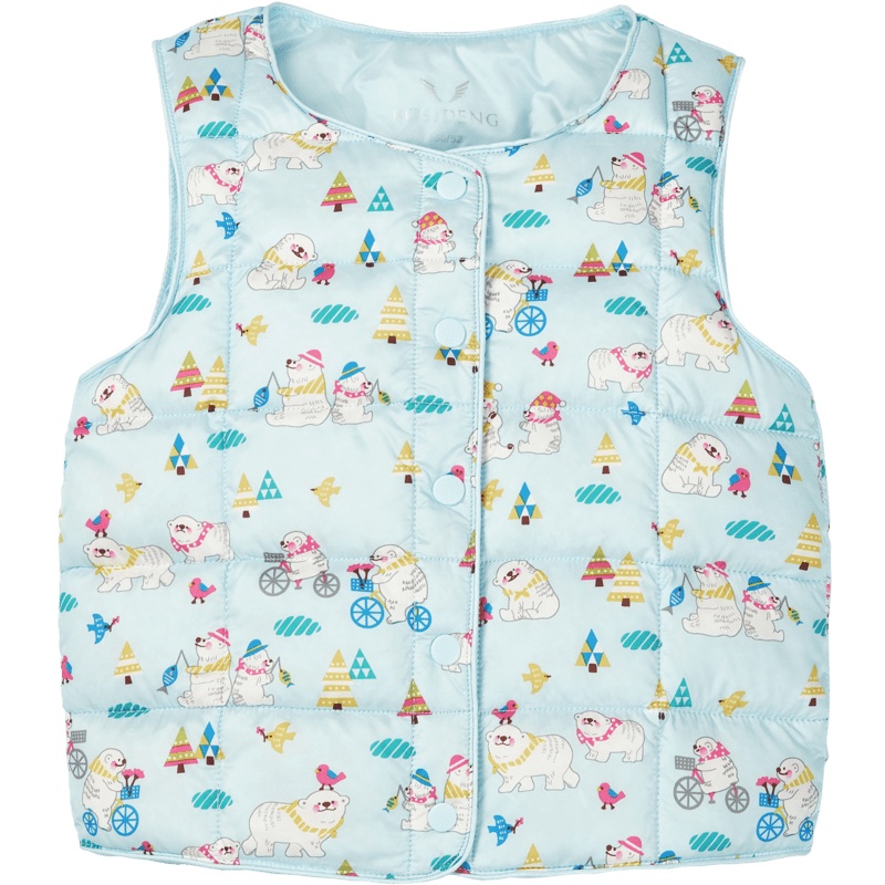 波司登童装新款冬卡通印花男女童保暖马夹宝宝羽绒马甲