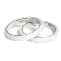 得力(deli)高粘性棉纸双面胶带 9mm*10y(9.1m/卷) 12卷袋装 办公用品 30400