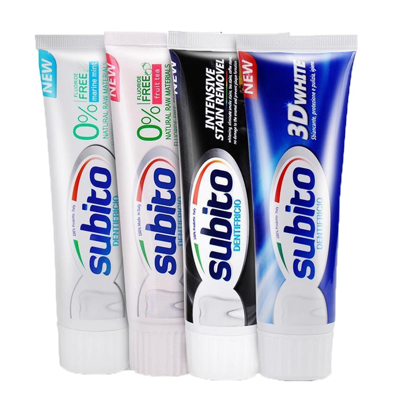 意大利进口舒比拓(subito)健康护龈清新口气套装(100g * 4支)呵护牙龈多效呵护靓白牙齿