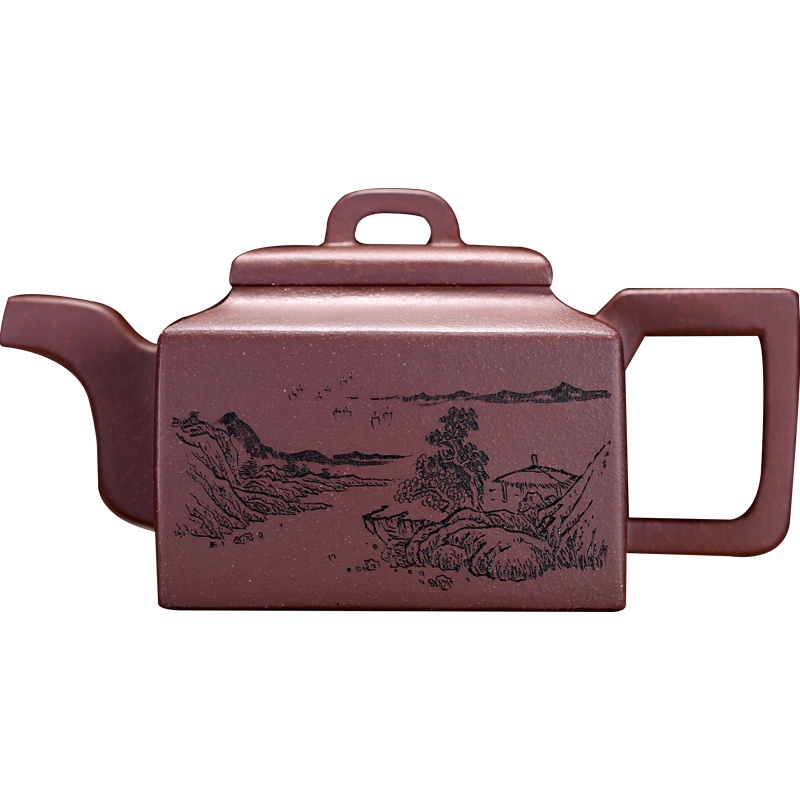 精制亚明四方名家孔祥生全手亲制收藏宜兴紫砂壶正宗深井底槽青全手工内壁章持壶照 475cc