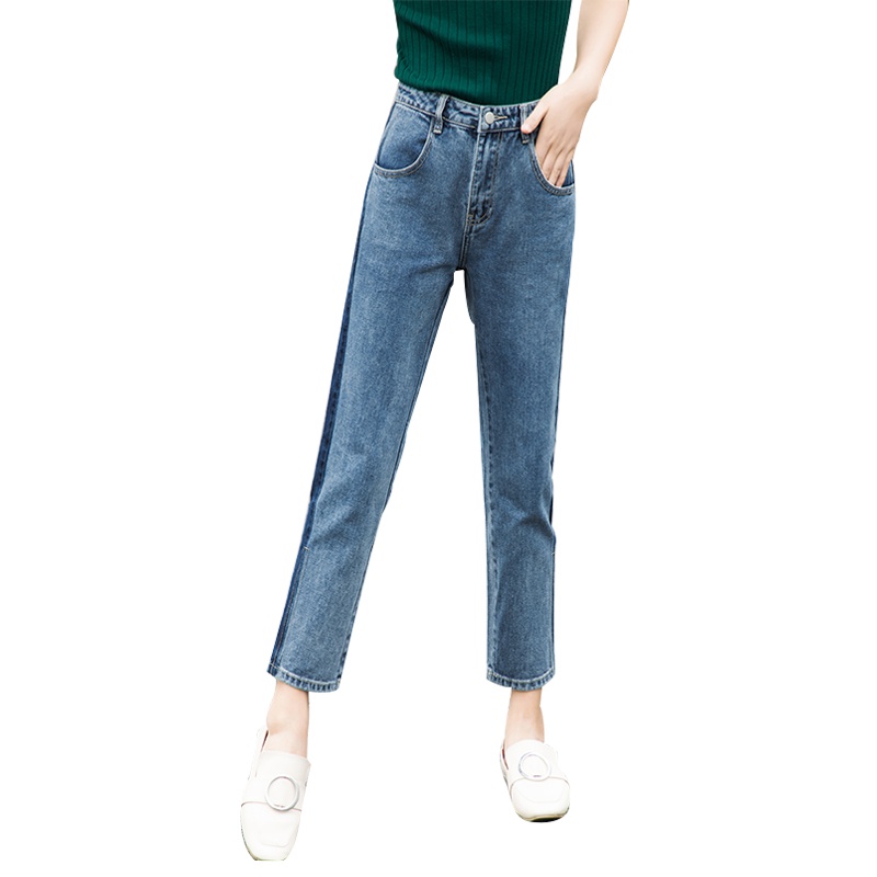 丝柏舍2019夏装女韩版显瘦修身休闲九分直筒牛仔裤S92T1031K