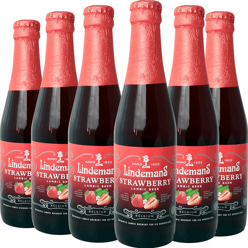 比利时进口 精酿啤酒 Lindemans 林德曼草莓啤酒250ml*6瓶