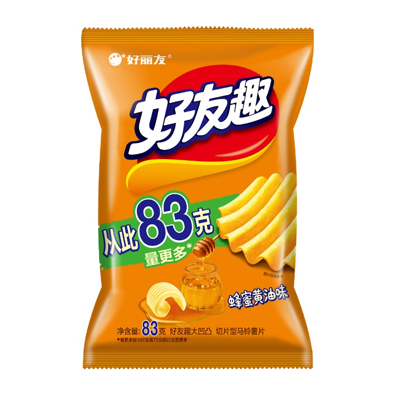 好丽友好友趣大凹凸 蜂蜜黄油味70g83g*6袋 新老包装随机发货