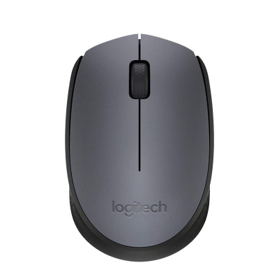 罗技(Logitech)M170灰黑色无线鼠标+鼠标垫+鼠标收纳袋