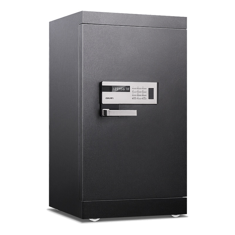 得力(deli)4097电子密码保险箱 黑色 高82cm 电子防盗保险箱 3C认证办公家用防盗合同资料保险柜
