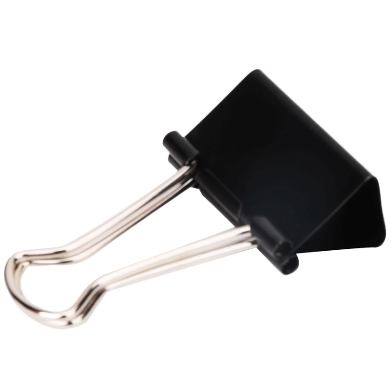 得力9546黑色长尾夹票夹15mm 12只一盒(12盒装)