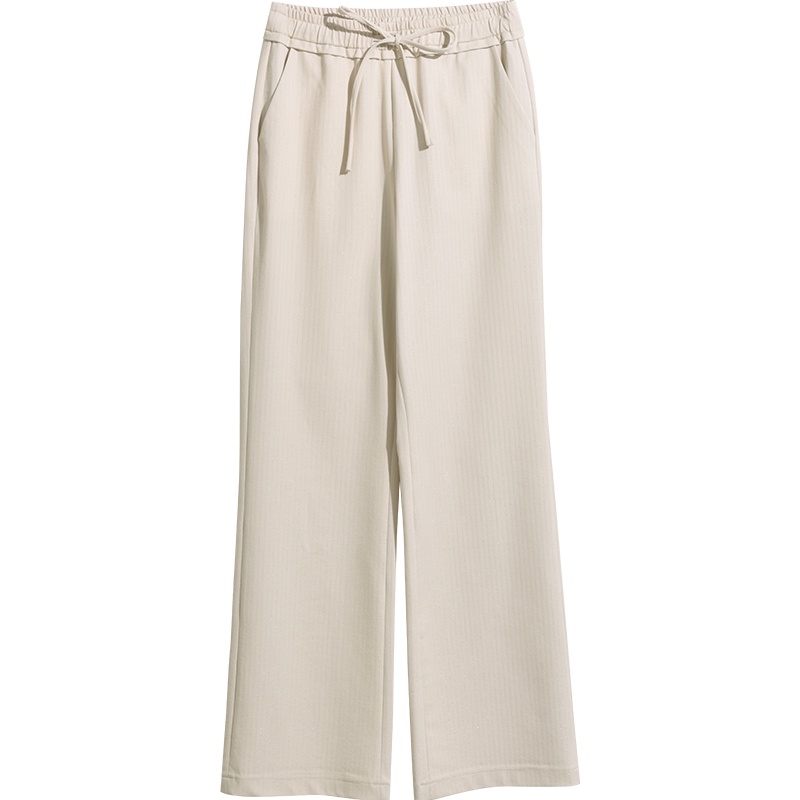 娅丽达女裤喇叭裤女2019秋季阔腿长裤宽松直筒垂感高腰松紧腰裤子I3630