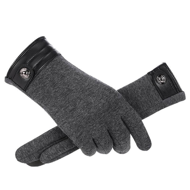 南极人手套男冬保暖手套男薄款加绒骑行手套男 冬季防风触屏男士手套冬天NM-418 灰色 均码