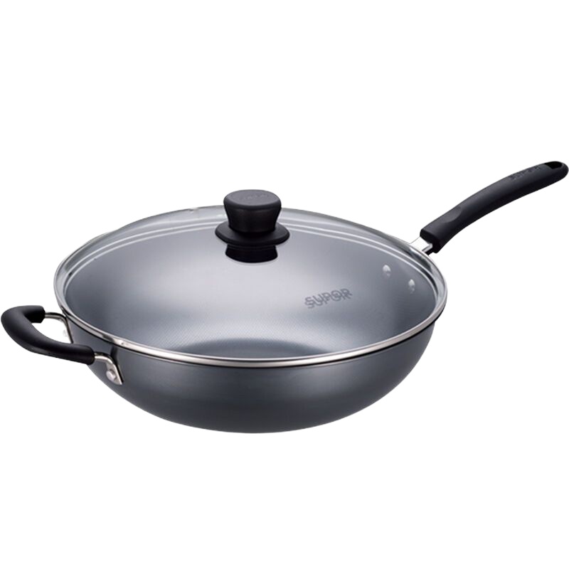 苏泊尔真不锈健康炒锅(玻盖)FC32T12