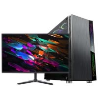 世纪之星 酷睿i7四核/AMD游戏独显/8GB内存/256GB固态+500G机械硬盘 家用办公商用娱乐 游戏电脑 台式机 台式电脑 DIY组装机 组装电脑 电脑主机+19英寸显示器