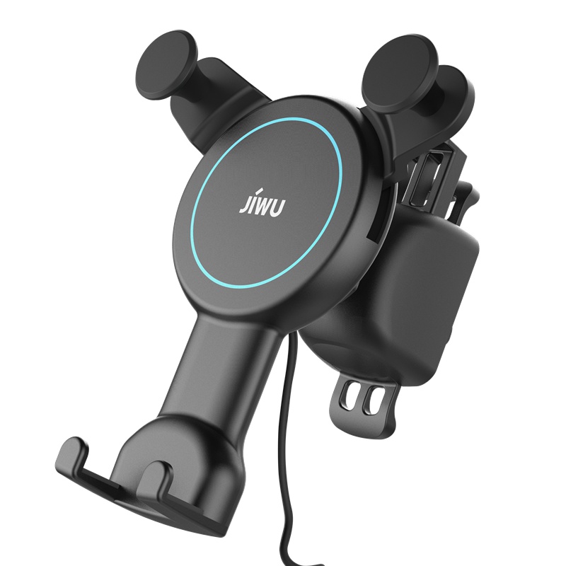 亏本清仓苏宁极物车载手机支架(无线充版) 车载充电器卡扣式出风口支架适配多种机型黑色