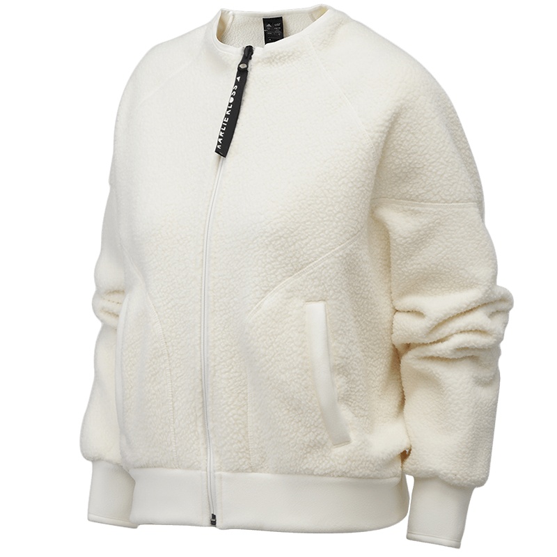 【自营】阿迪达斯女服夹克外套短款保暖开衫摇粒绒休闲服GH7364