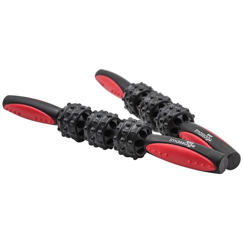 爱玛莎 健身按摩滚轮齿轮私教筋膜滚轴塑料滚轮棒轴健身瑜伽按摩瘦腿深层肌肉放松狼牙棒