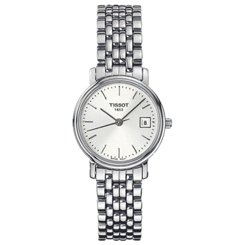 天梭(TISSOT) 女表 手表 超薄心意系列 石英女表 简约时尚 钢带女士手表T52.1.281.31