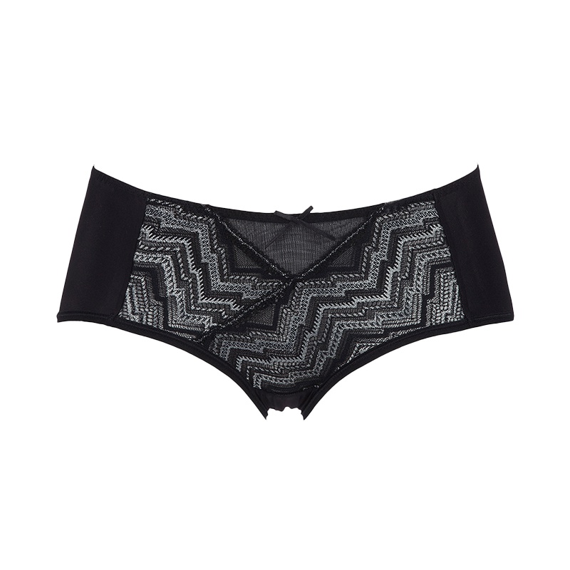 古今网纱中腰平角内裤女士拼接包臀性感提臀亲肤柔软透气 1F251