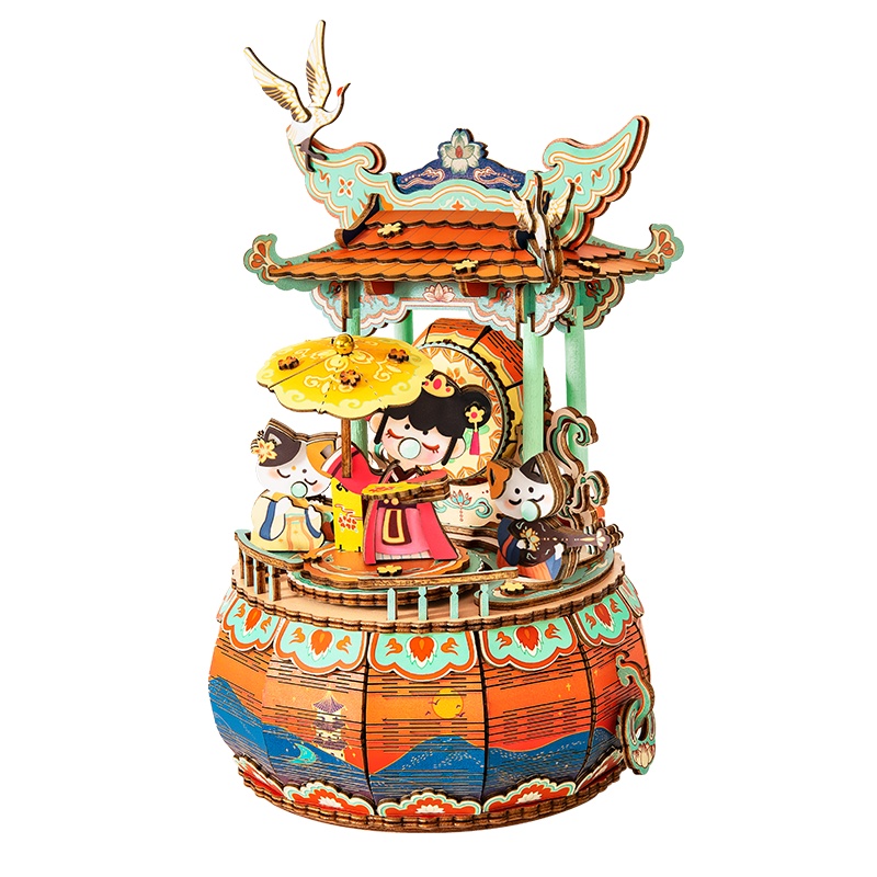 若态若来diy手工nanci八音盒拼装立体3d模型音乐盒生日礼物女 凤初舞