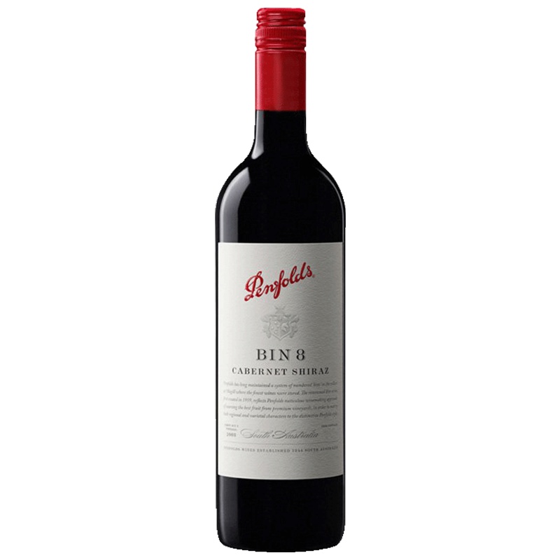 [跨产区混酿]奔富(Penfolds) BIN8赤霞珠西拉干红葡萄酒 750ml 红酒 澳大利亚进口 [富邑旗下]