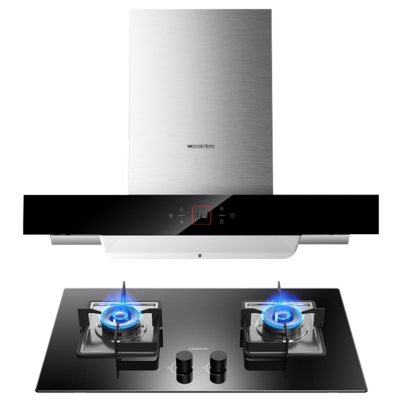 德意(DE&E)T6系列830Pa大风压21立方挥手智控欧式烟机自清洁油烟机烟灶套装828A+301A+100D