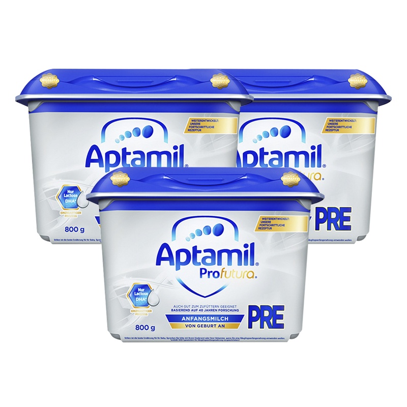 [3罐装 新效期2026年8月后]原装进口德国爱他美Aptamil白金版婴幼儿PRE段奶粉800g (0-6个月)