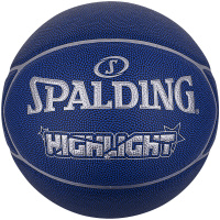 斯伯丁(SPALDING)篮球76-867Y 银边蓝色五角星 PU材质 七号篮球 室内室外通用篮球