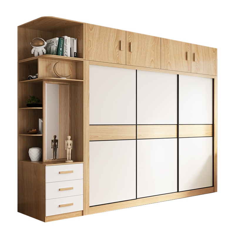 衣柜推拉门现代简约卧室家用组装衣橱北欧女生主卧滑移门整体柜子巧妈妈