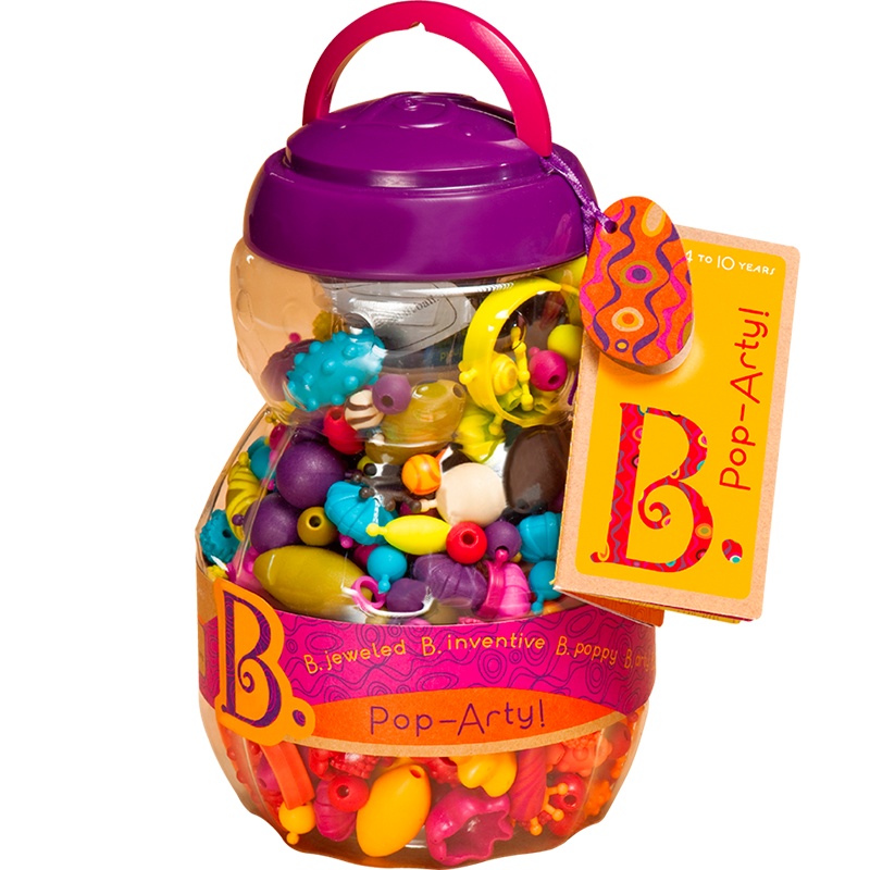 比乐 B.Toys 益智玩具男女孩儿童创意DIY项链手链串珠化妆玩具手工珠子儿童礼物 500粒装 波普珠珠