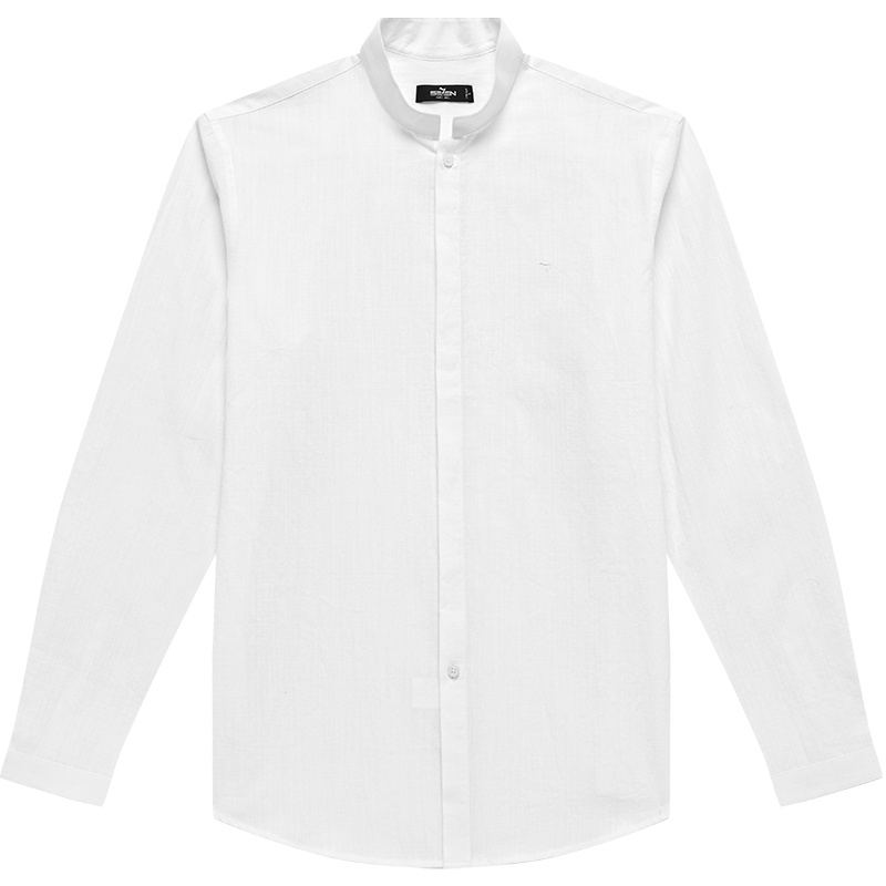 柒牌SEVEN男装衬衫商务宴会立领长衬修身打底衫纯棉衬衣中华立领