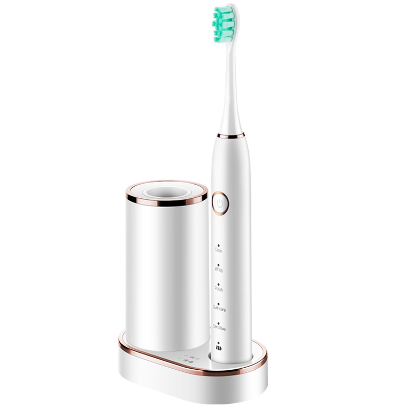 金正(NiNTAUS)声波电动牙刷白色 IPX7级防水 杜邦刷毛 智能杀菌烘干刷头 智能压力感应 感应式充电JZ-X5C