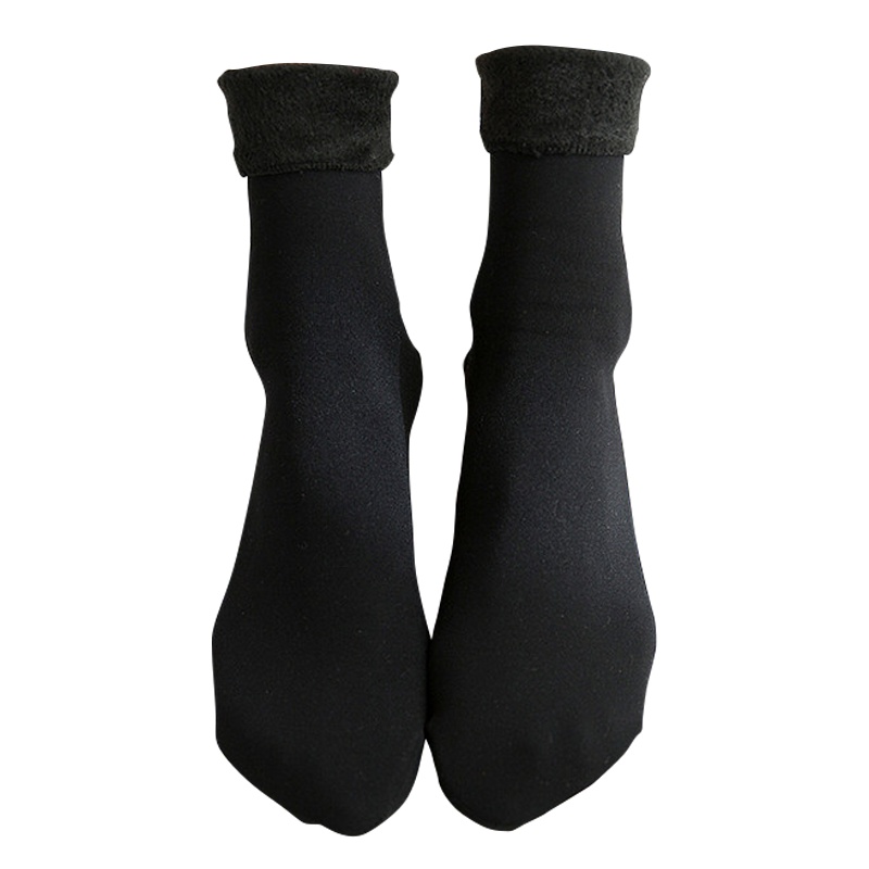 浪莎雪地袜光腿露脚踝神器短袜肉色加厚长袜子女中筒加绒潮3双