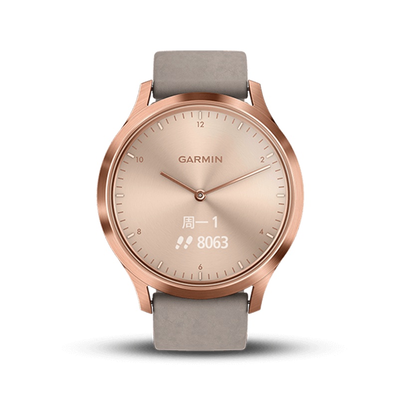 Garmin佳明vivomove HR光电心率监测智能防水时尚功能手表(经典版 玫瑰金 标准)