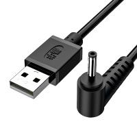 晶华 USB转DC电源线 圆孔3.5mm弯头充电连接线集线器HUB小风扇音响台灯硬盘路由器数据供电线黑色1米U550C