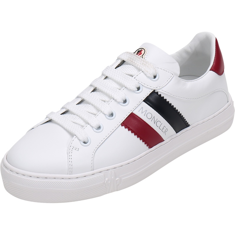 MONCLER 盟可睐 女士 皮革系带休闲运动鞋板鞋小白鞋 4M70440 019MT