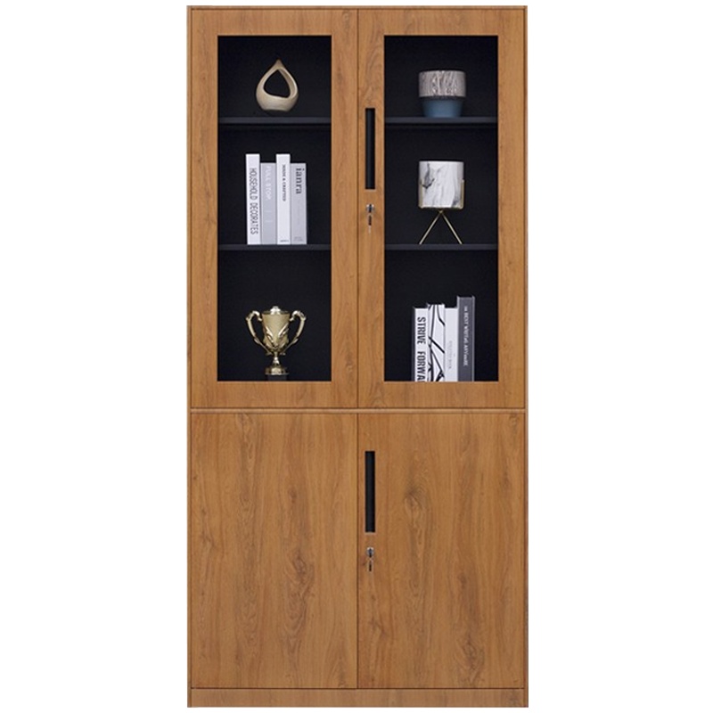 创世人 办公家具文件柜黄木纹转印铁皮柜钢质办公柜档案柜资料柜铁皮柜大器械