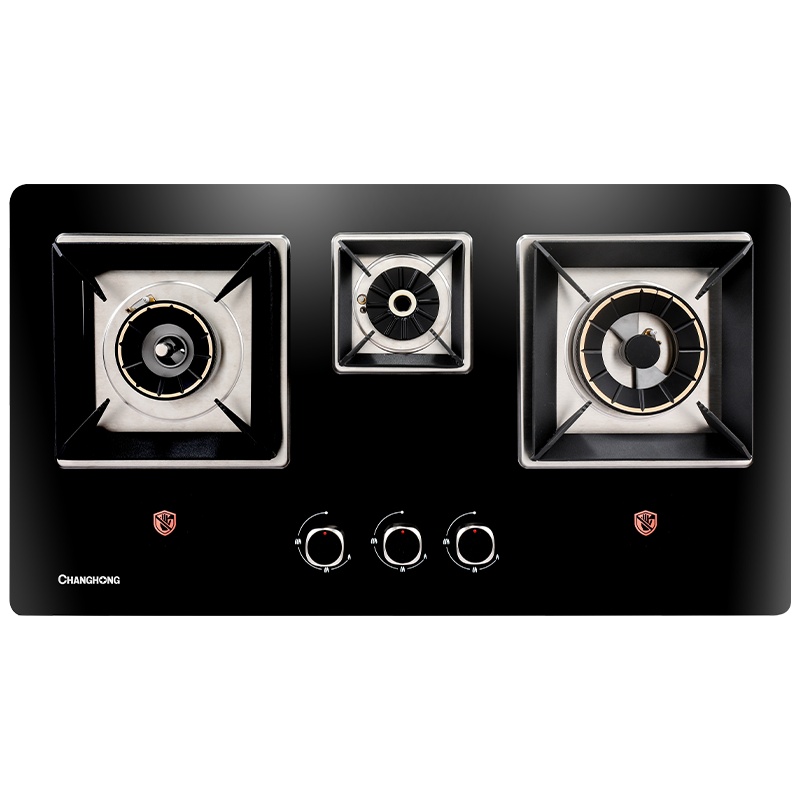 长虹C01燃气灶三眼煤气双灶三头灶家用台嵌入式天然液化气多眼灶-天然气