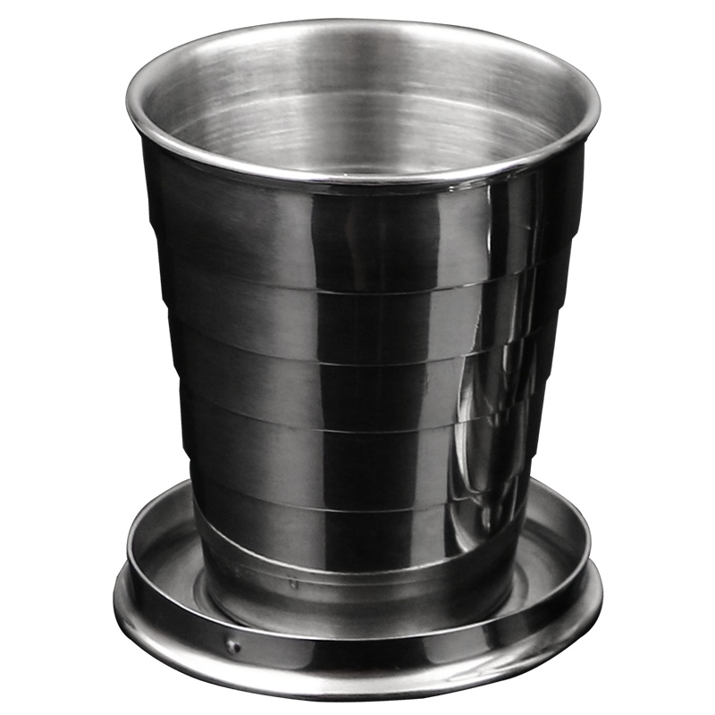 折叠水杯不锈钢便携式可伸缩旅行压缩杯子可装沸水耐高温漱口杯