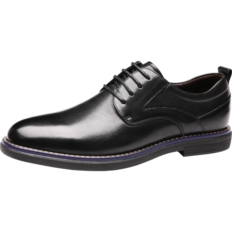 红蜻蜓男鞋冬季新款商务休闲潮流皮鞋男英伦尖头系带婚鞋