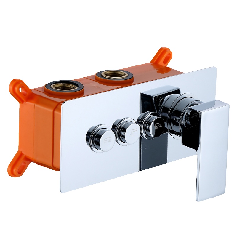 暗装入墙式淋浴冷热水龙头铜按键式淋浴花洒套装