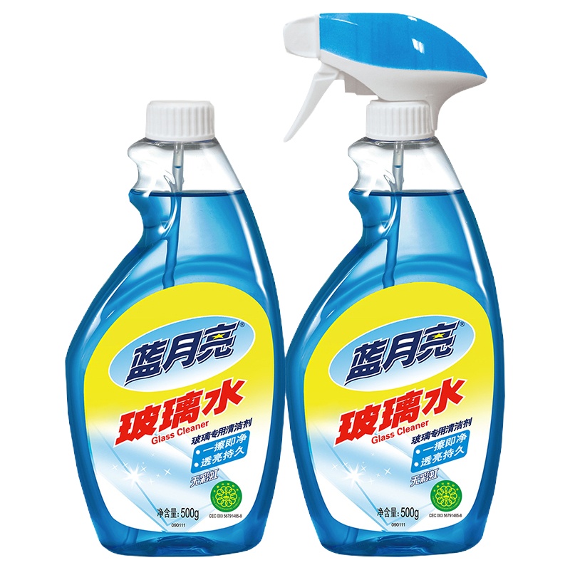 蓝月亮玻璃清洁剂 清洗剂 玻璃水500g瓶+500g瓶补
