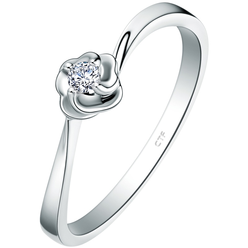 周大福Y时代花恋18K金钻石戒指/钻戒U149968