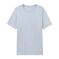 三枪 男花灰水柔棉圆领短袖衫 23033A1