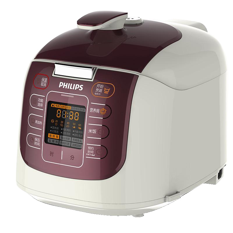 飞利浦(Philips) 电压力煲HD2033 微电脑按键式 不锈钢内胆双胆 5L高压锅适用5-8人